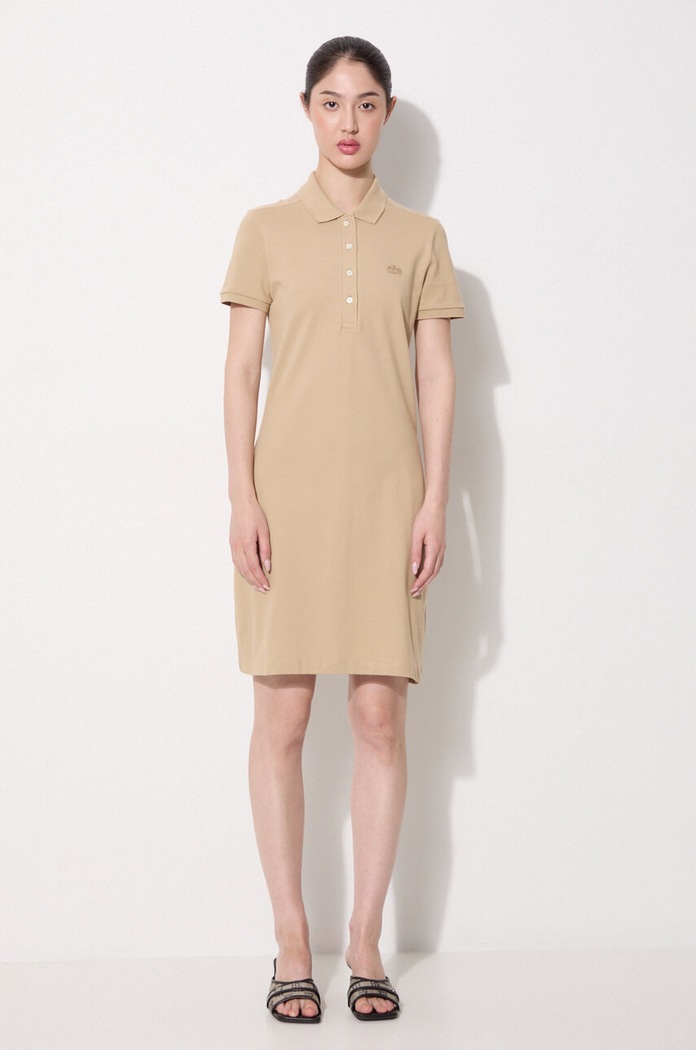 Lacoste dress plain with cotton EF5473 beige SS26