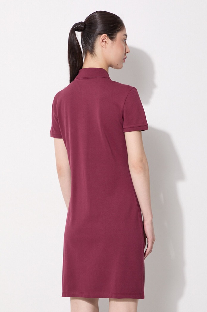 Clothing Lacoste dress plain with cotton EF5473 maroon