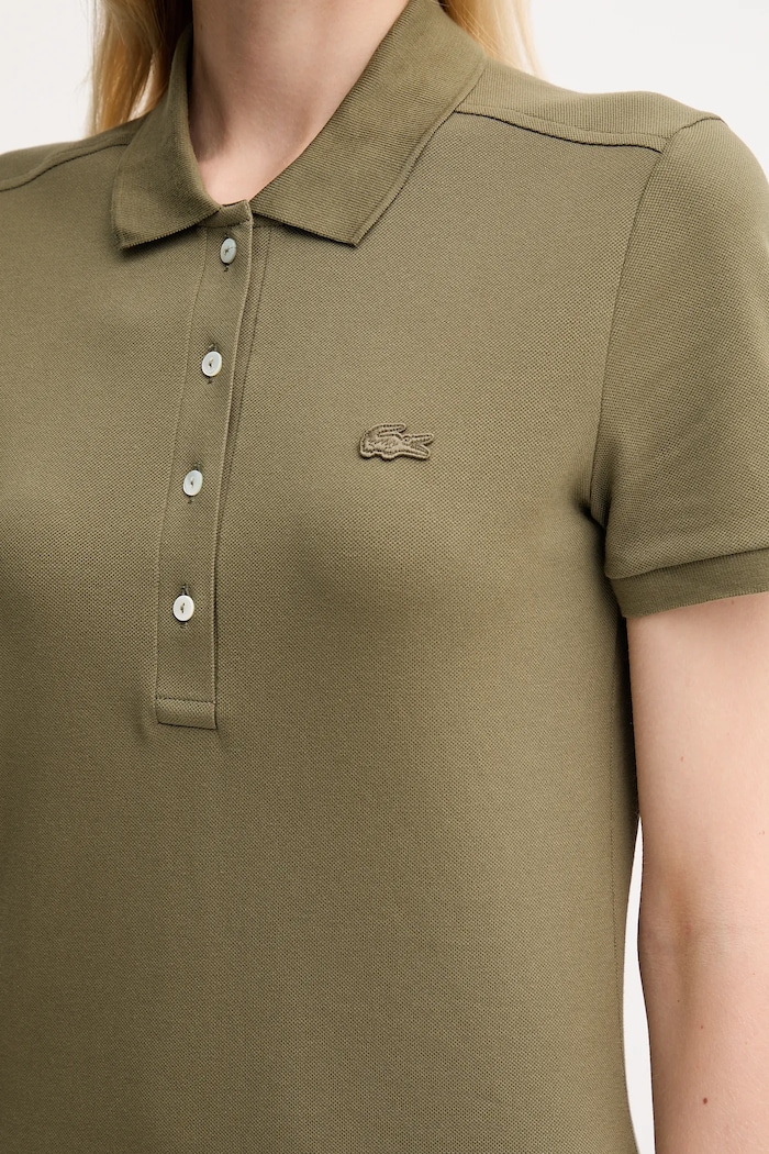 Lacoste sukienka z bawełną EF5473 zielony