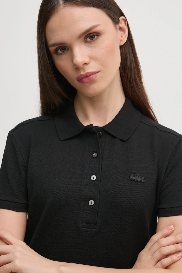 Lacoste šaty s bavlnou černá EF5473