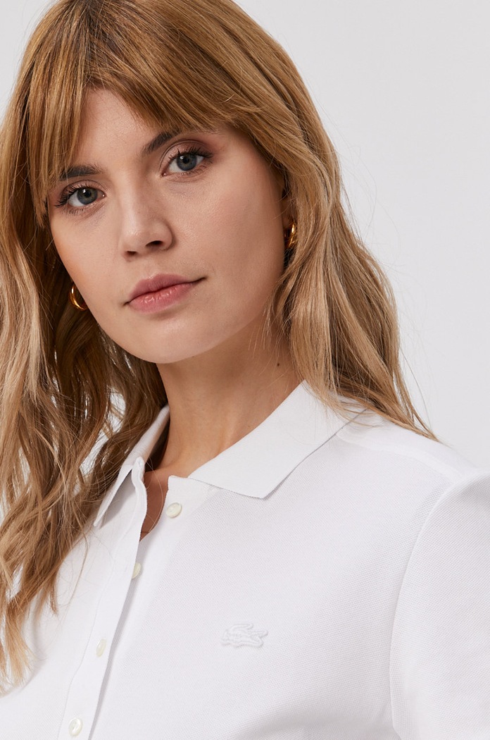 Lacoste šaty s bavlnou biela EF5473