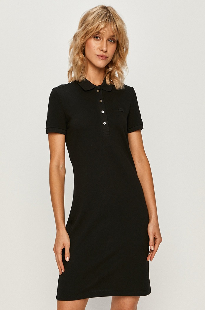Lacoste ruha pamuttal rövid fekete EF5473