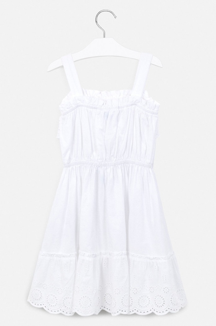 Mayoral - Rochie fete 128-167 cm 6982.8H.JUNIOR alb SS20