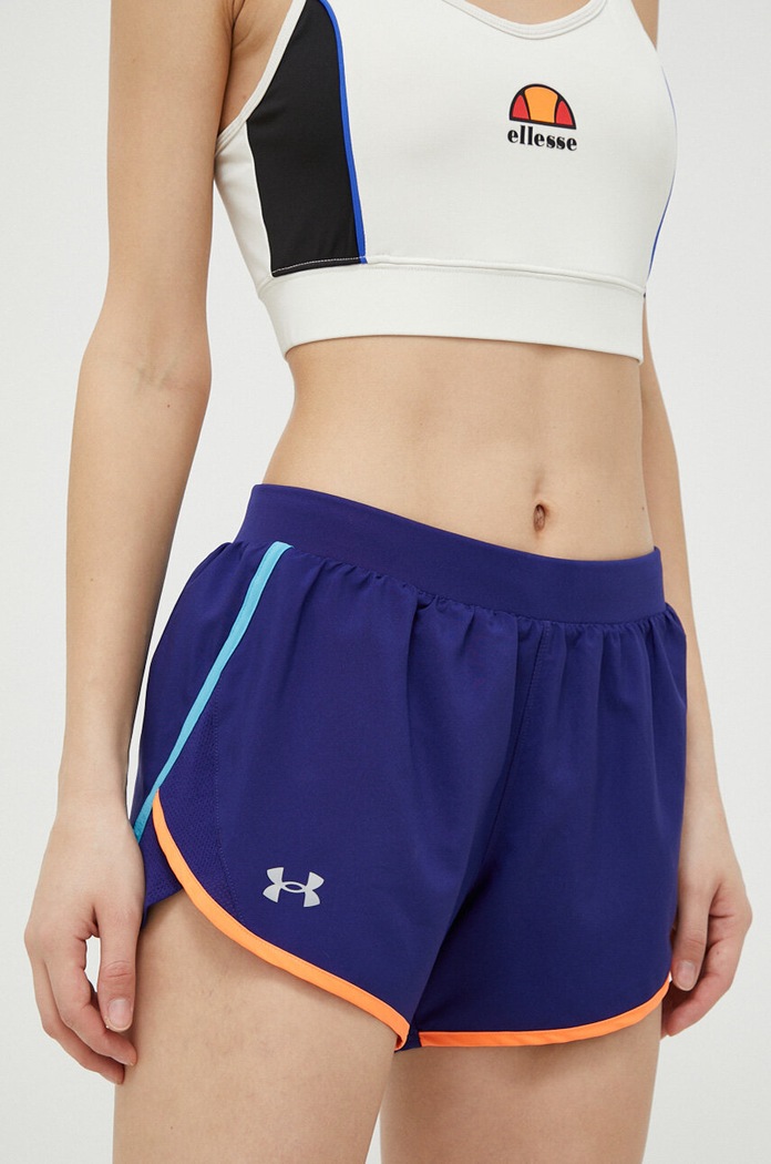 Under Armour szorty do biegania Fly-By 2.0 z elastanem granatowy 1350196