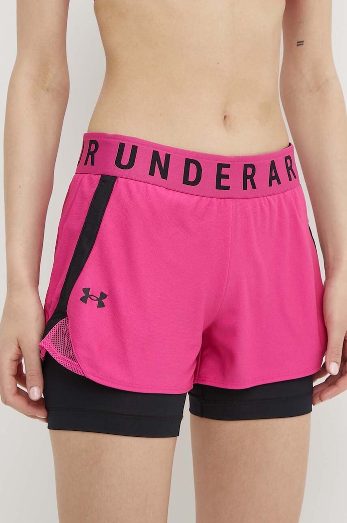 Къс панталон за трениране Under Armour еластичен розов 1351981