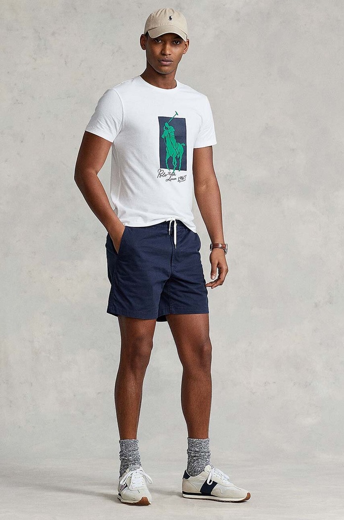 Kratke hlače Polo Ralph Lauren Z elastanom mornarsko modra 710644995023