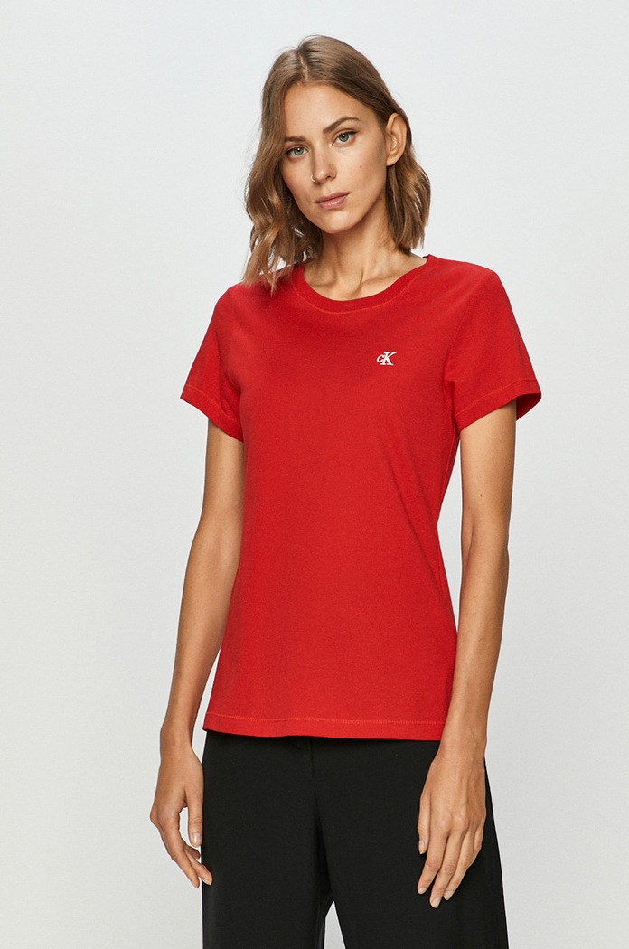 Calvin Klein Jeans - Tričko bavlna červená J20J212883