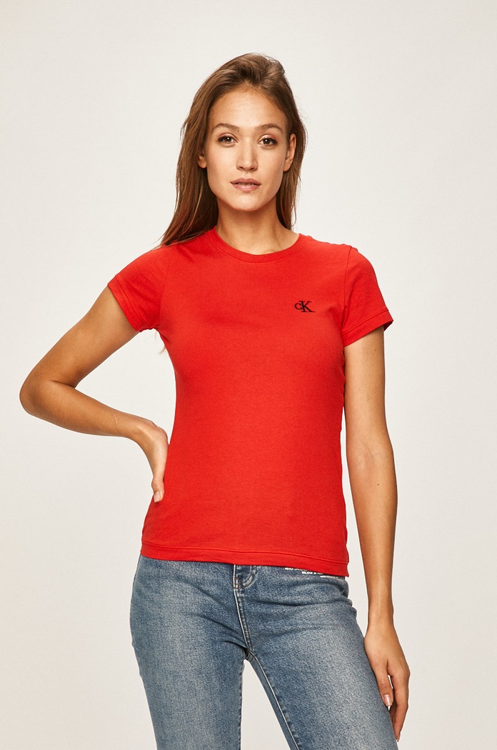 Calvin Klein Jeans tricou uni rosu J20J212883