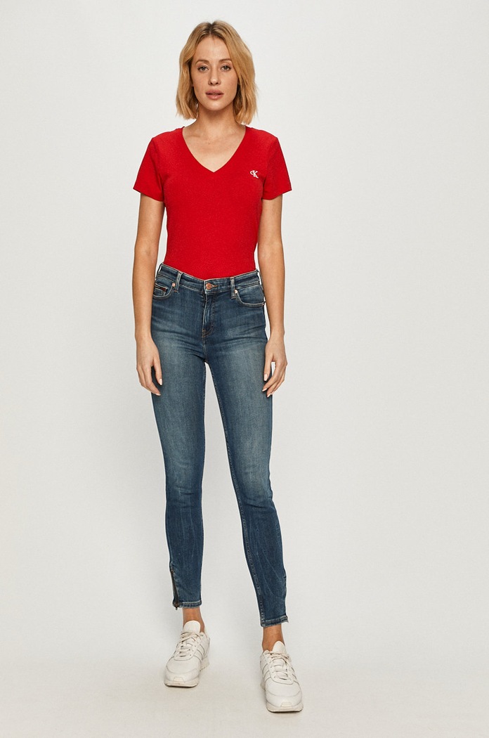 Calvin Klein Jeans Tricou J20J213716 rosu AA00