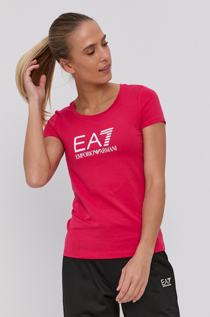 EA7 Emporio Armani - Tričko s elastanem růžová 8NTT63.TJ12Z