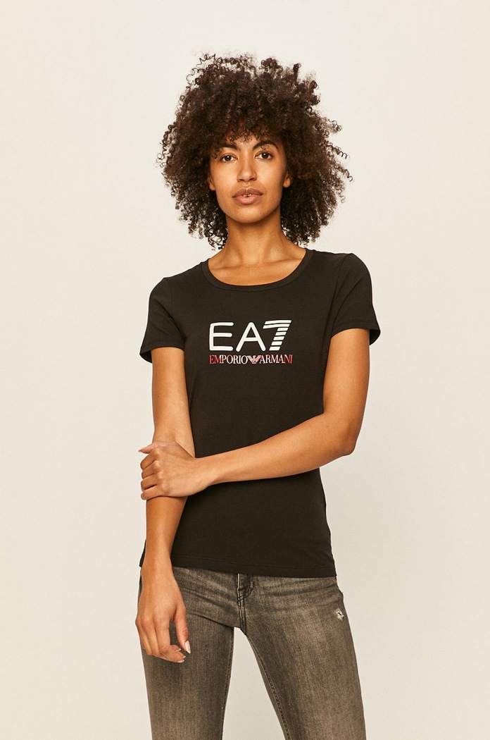EA7 Emporio Armani - Tričko s elastanom čierna 8NTT63.TJ12Z