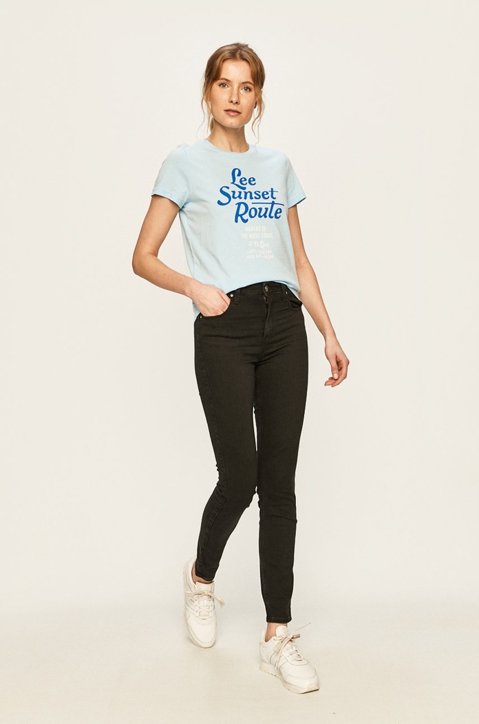 Lee - T-shirt L41AEPNR niebieski SS20