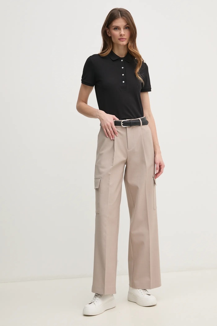 Тениска с яка Lacoste PF5462 черен AW25