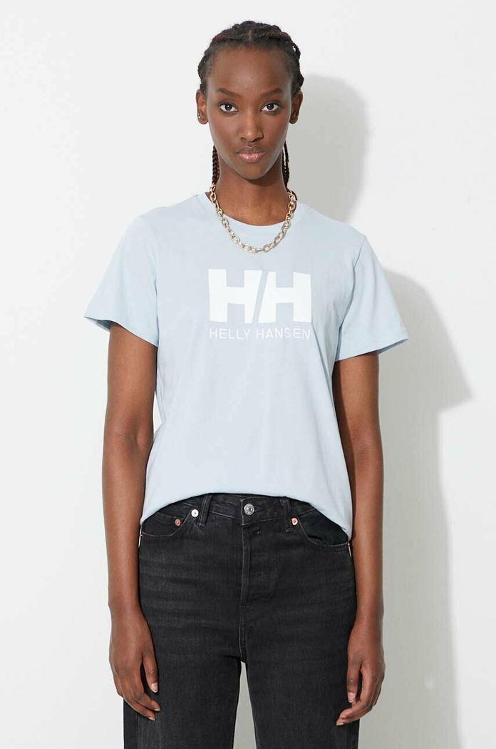 Helly Hansen t-shirt bawełniany nadruk niebieski 34112