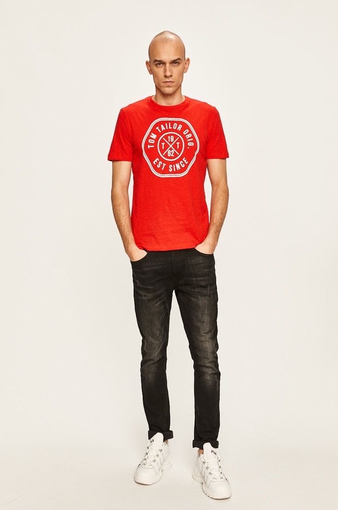 Tom Tailor Denim - Pánske tričko 1016155 červená AA00