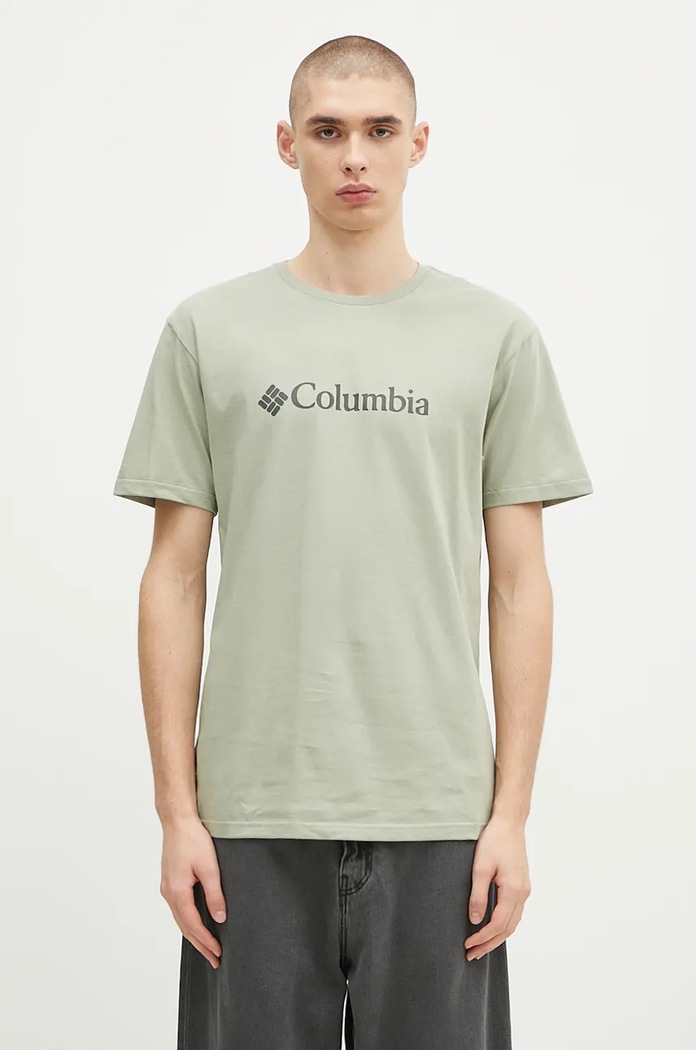 Μπλουζάκι Columbia CSC Basic Logo κανονικό πράσινο 1680053.