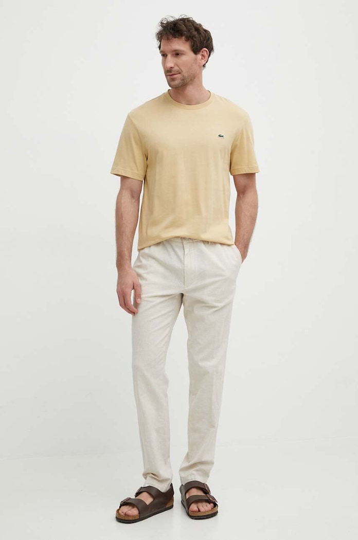 Lacoste tričko pánské bavlněné TH2038 béžová AW24