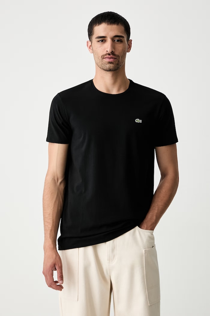 Lacoste футболка мужская хлопковая хлопок чёрный TH2038
