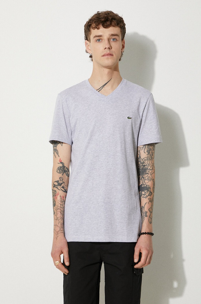 Lacoste t-shirt semplice grigio TH2036