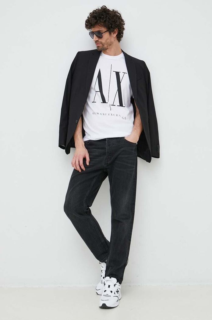 Armani Exchange t-shirt bawełniany biały 8NZTPA.ZJH4Z.NOS