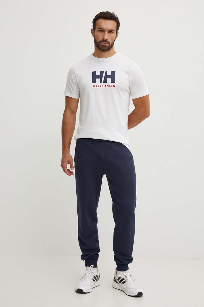 Βαμβακερό μπλουζάκι Helly Hansen 33979 λευκό SS24