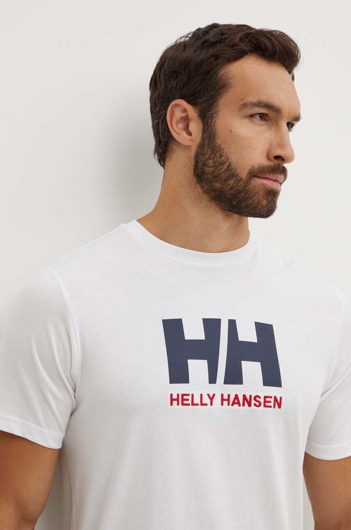 Βαμβακερό μπλουζάκι Helly Hansen λευκό 33979