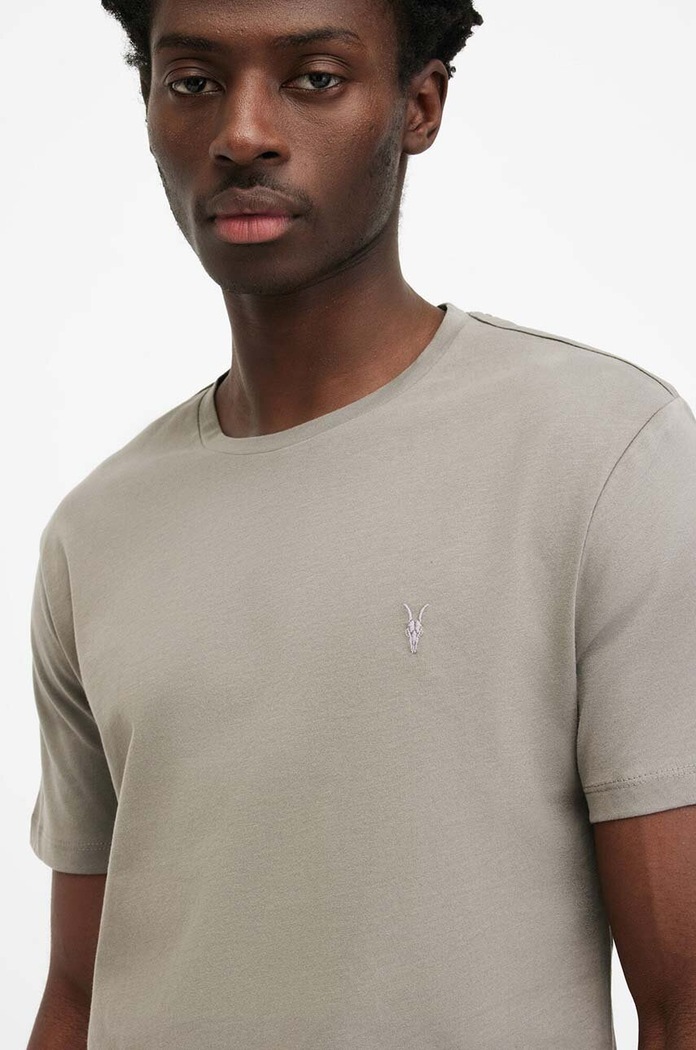 AllSaints t-shirt bawełniany BRACE SS CREW MD131G szary AA00