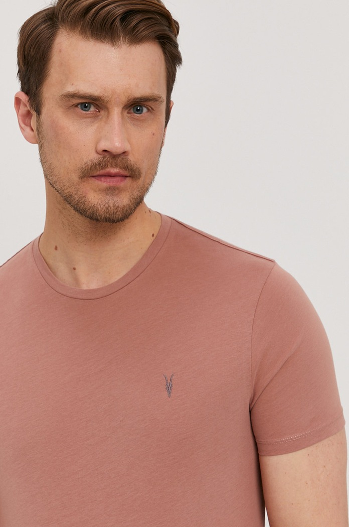 AllSaints Tricou uni roz MD131G