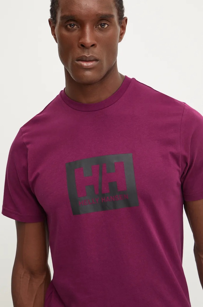 Helly Hansen t-shirt bawełniany TOKYO 53285 fioletowy