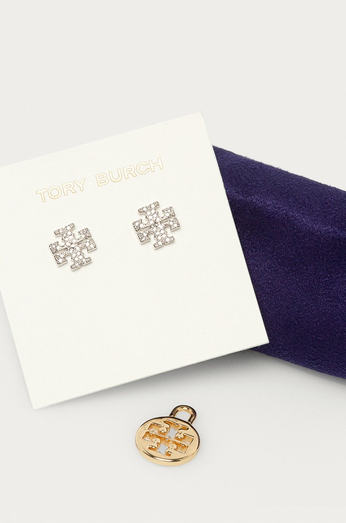Náušnice Tory Burch KIRA PAVE STUD 53423 stříbrná SS21