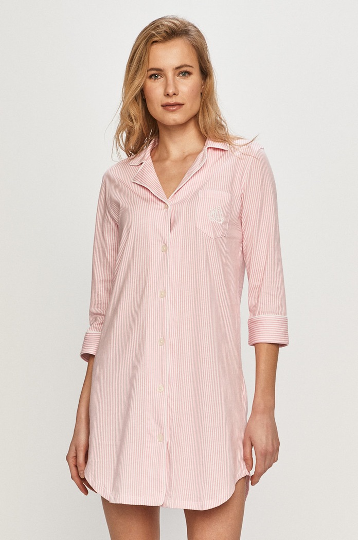 Lauren Ralph Lauren - Nočná košeľa bavlna ružová I813702