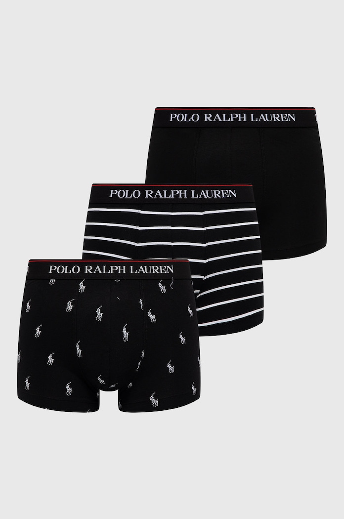 Boxerky Polo Ralph Lauren (3-pak) pletenina čierna 714830299009