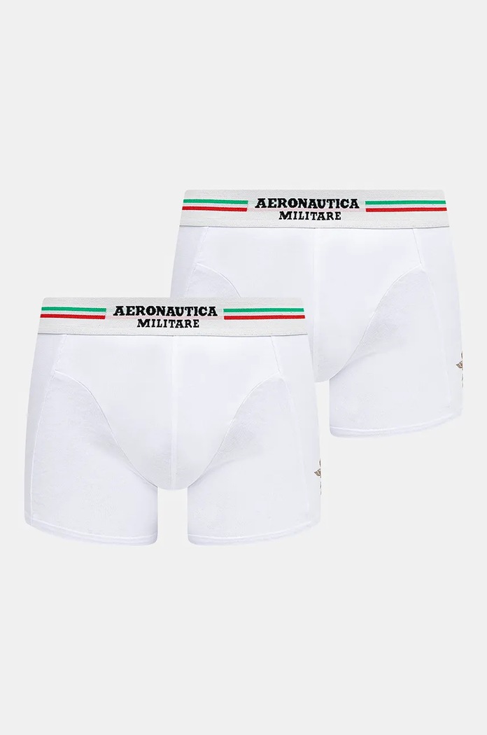 Boxerky Aeronautica Militare (2-pack) pletenina bílá AM1UBX001