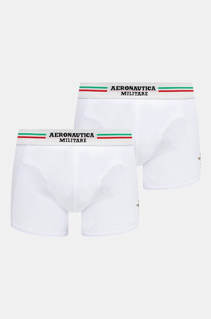 Boxerky Aeronautica Militare (2-pack) pletenina bílá AM1UBX001