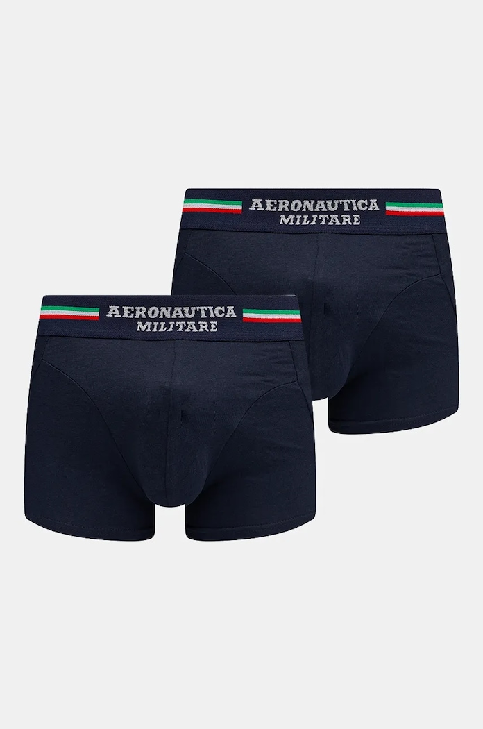 Aeronautica Militare Bokserki (2-pack) dzianina granatowy AM1UBX001