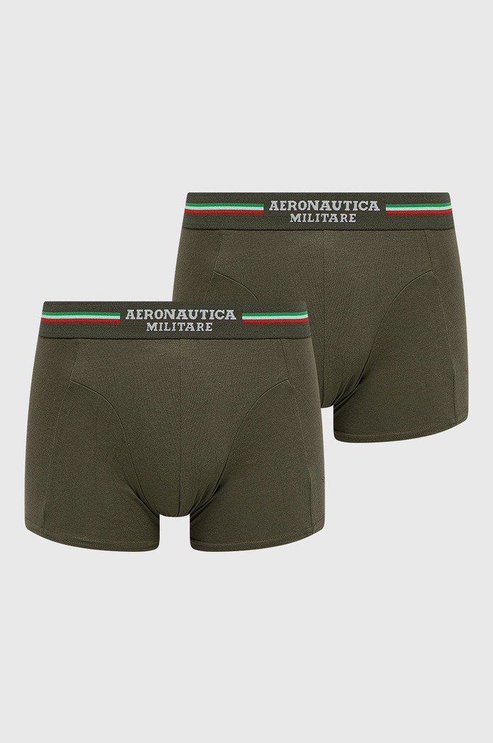 Aeronautica Militare Bokserki (2-pack) dzianina zielony AM1UBX001