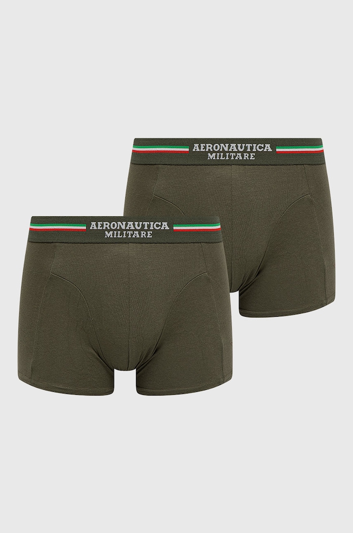Aeronautica Militare Bokserki (2-pack) dzianina zielony AM1UBX001