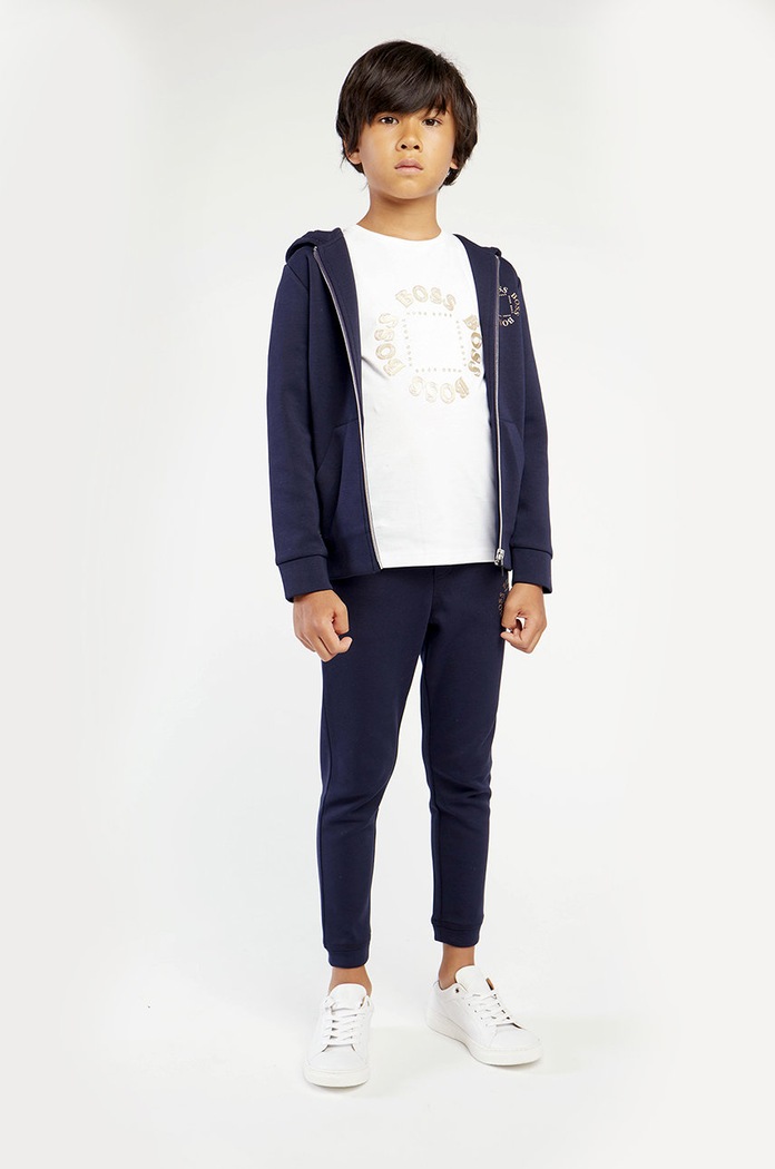 Boss - Bluza copii print bleumarin J25L46.114.150