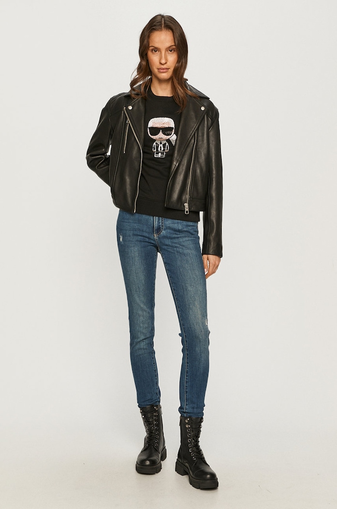 Karl Lagerfeld Bavlnená mikina 210W1822 čierna AW21