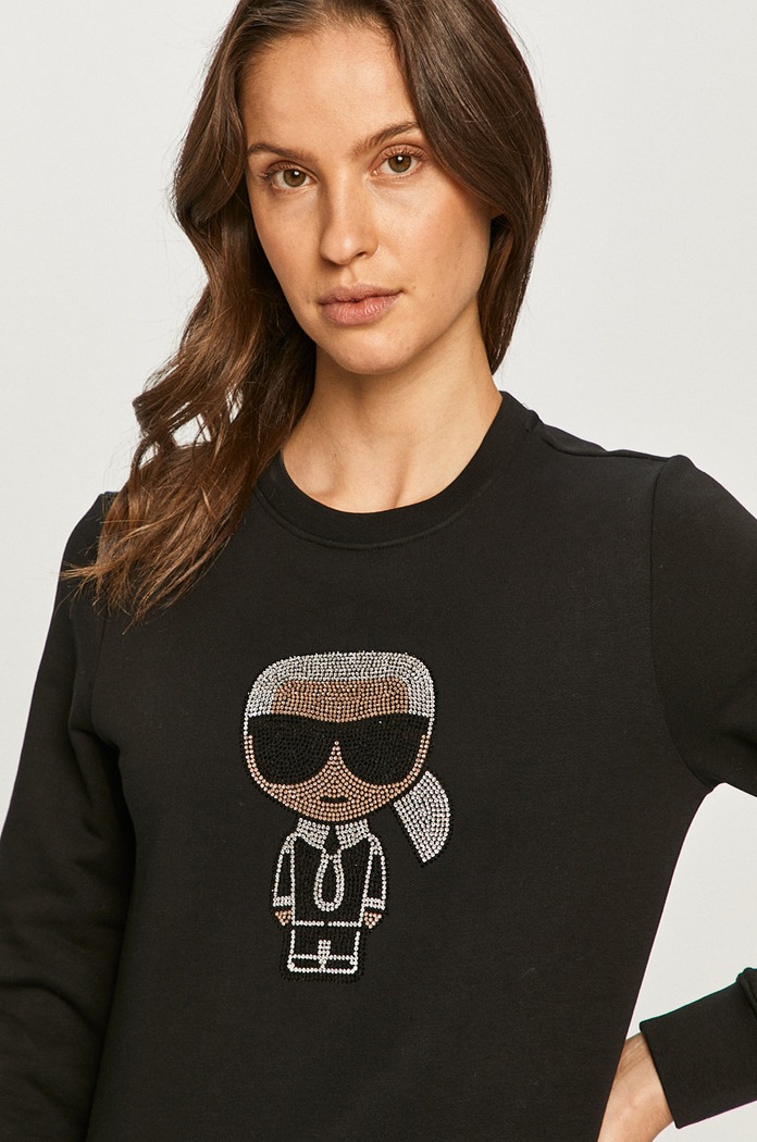 Karl Lagerfeld Bavlnená mikina čierna 210W1822