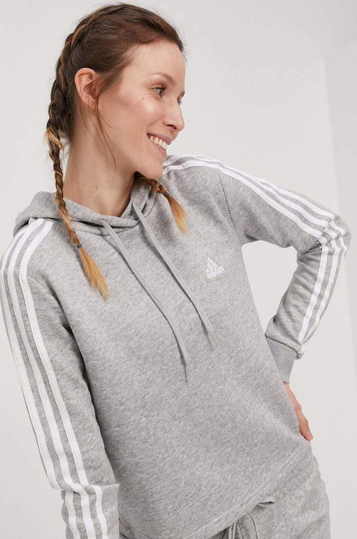 Μπλούζα adidas με κουκούλα γκρί GM5592
