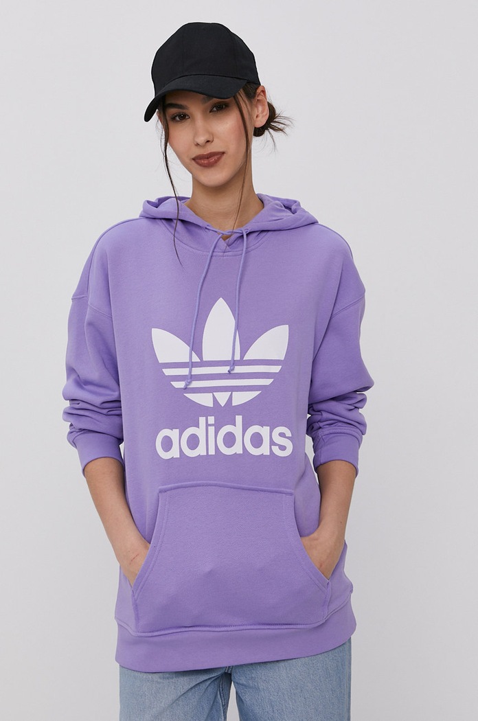 adidas Originals Bluza bawełniana GN2953 nadruk fioletowy GN2953
