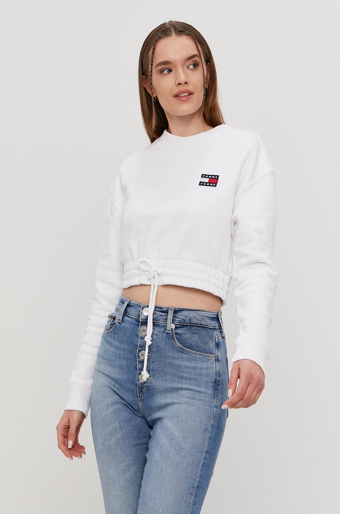 Mikina Tommy Jeans bavlna biela DW0DW09797.4891