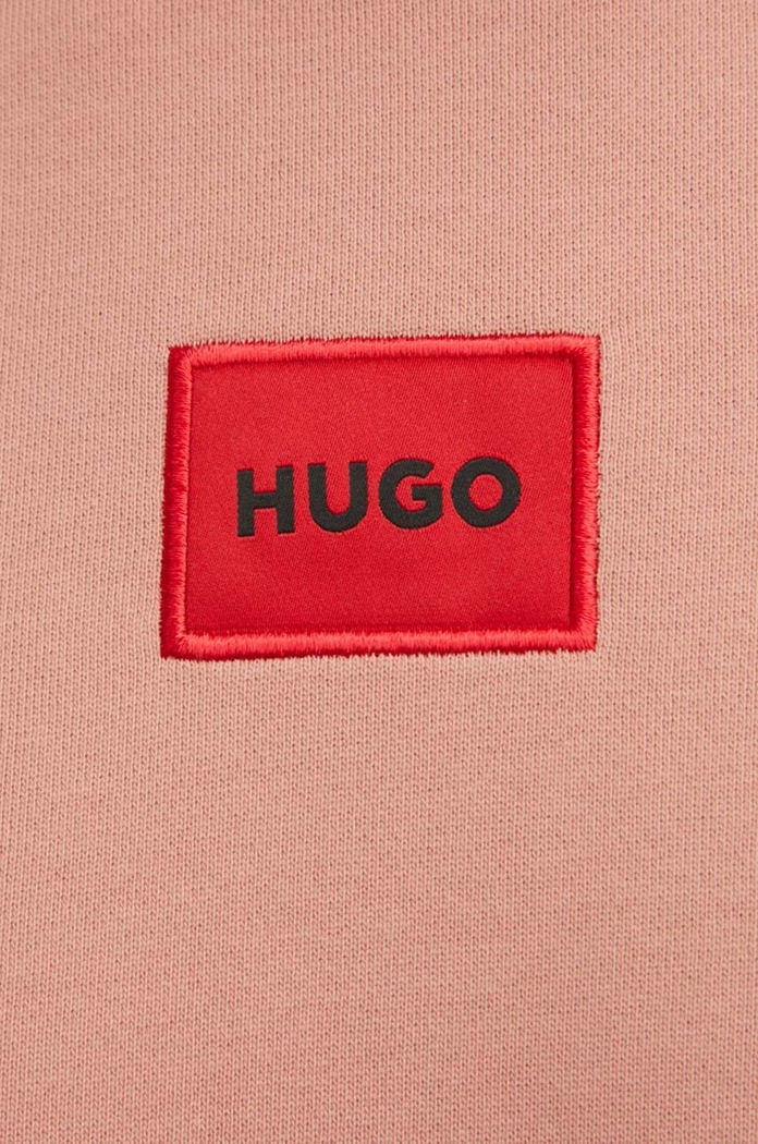 Βαμβακερή μπλούζα HUGO San Jared-C 50447964 ροζ