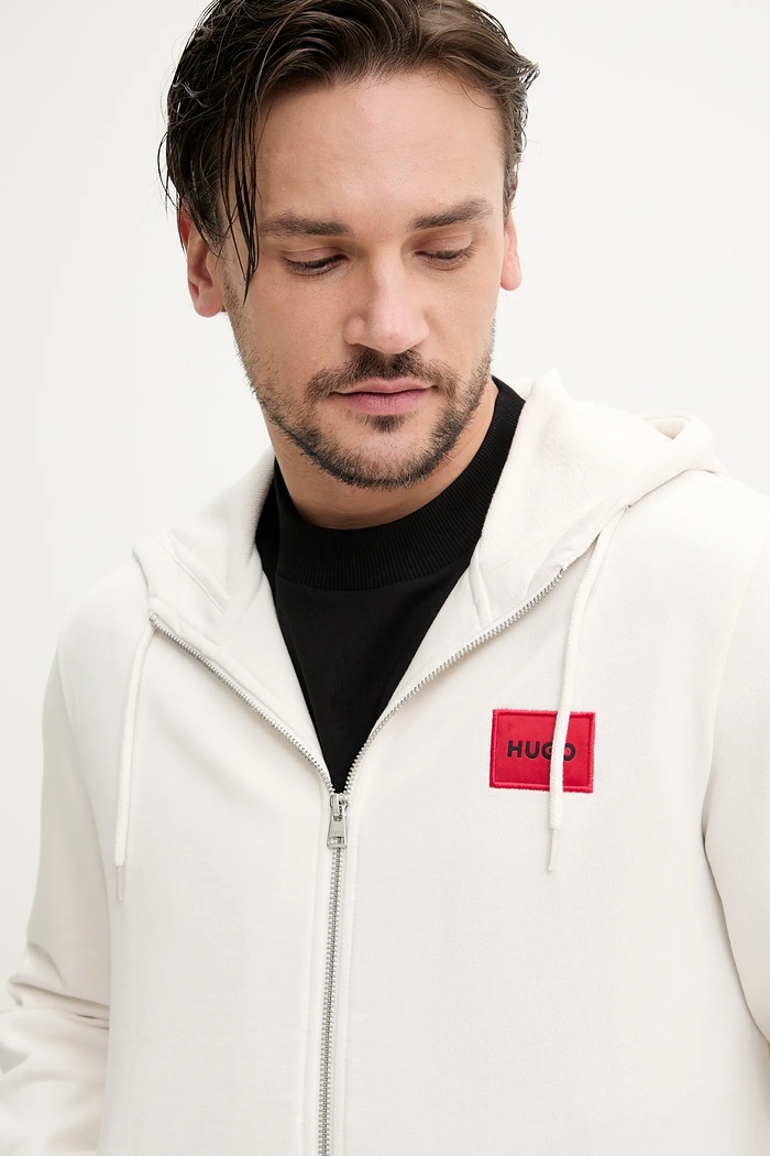 HUGO bluza bawełniana Daple212 beżowy 50447972