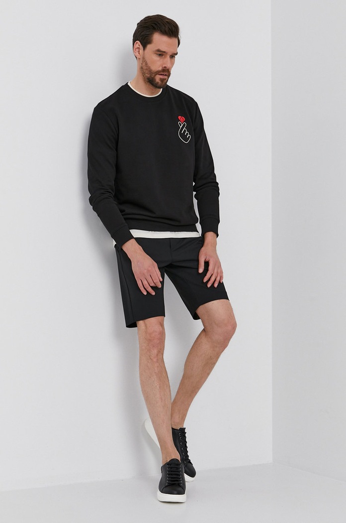 HUGO Bluza bawełniana 50450457 nadruk czarny 50450457