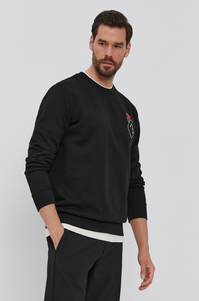 HUGO Bluza bawełniana 50450457 50450457 czarny SS21