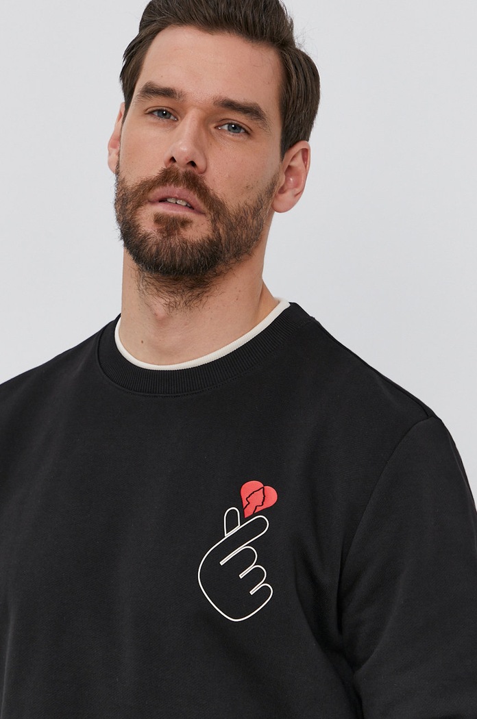 HUGO Bluza bawełniana 50450457 czarny 50450457
