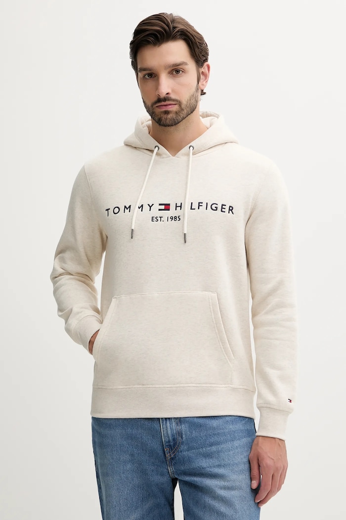 Mikina Tommy Hilfiger s kapucí béžová MW0MW11599.4891