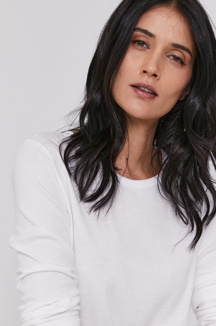 Longsleeve United Colors of Benetton λευκό 3GA2E16F9.101